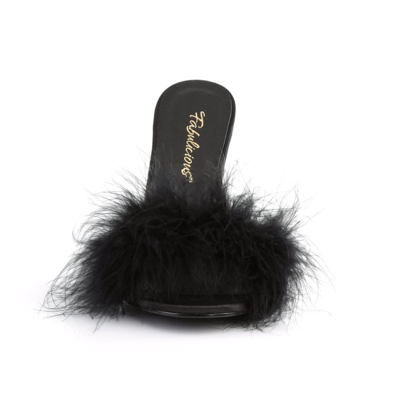 Pleaser Classique-01F Vegan Leather Badslippers Dames Zwart | EKOPM-BE