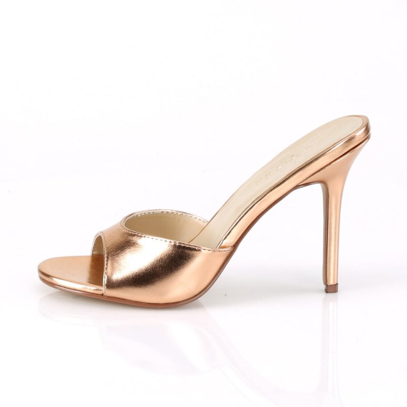 Pleaser Classique-01 Badslippers Dames Roze Goud | TXKQG-BE