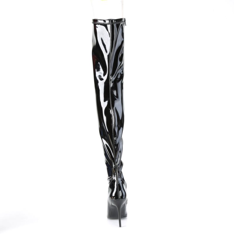 Pleaser Classique-3000 Hoge Hakken Dames Zwart | JBMOX-BE