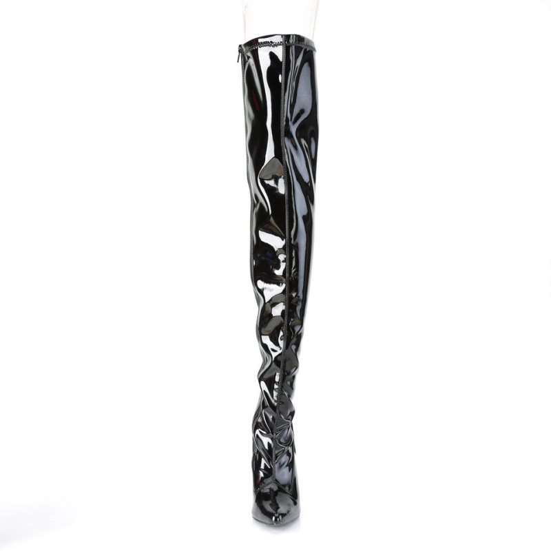 Pleaser Classique-3000 Hoge Hakken Dames Zwart | JBMOX-BE