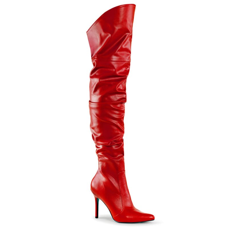 Pleaser Classique-3011 Hoge Hakken Dames Rood | GYLFR-BE