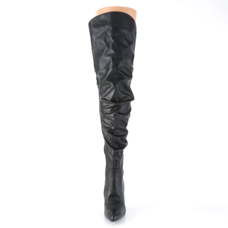 Pleaser Classique-3011 Vegan Leather Hoge Hakken Dames Zwart | OSPWY-BE