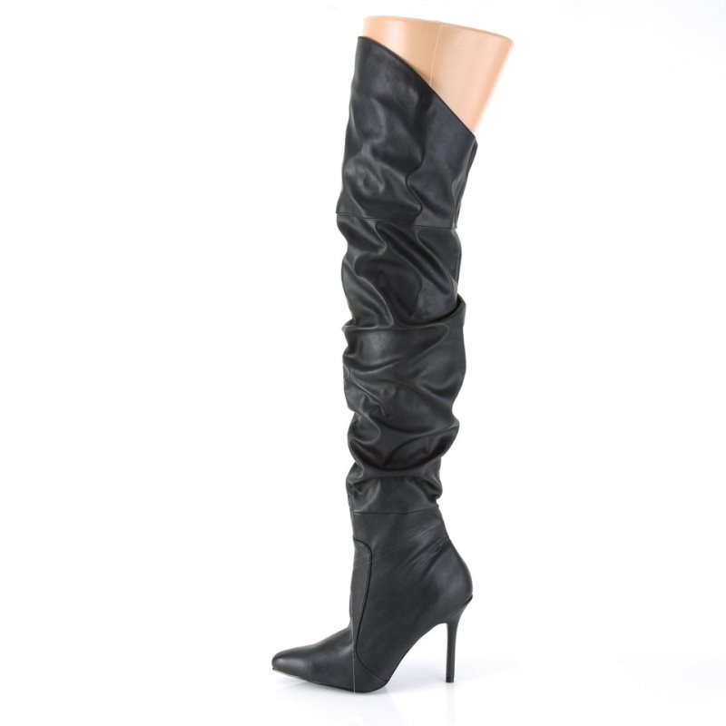 Pleaser Classique-3011 Vegan Leather Hoge Hakken Dames Zwart | OSPWY-BE