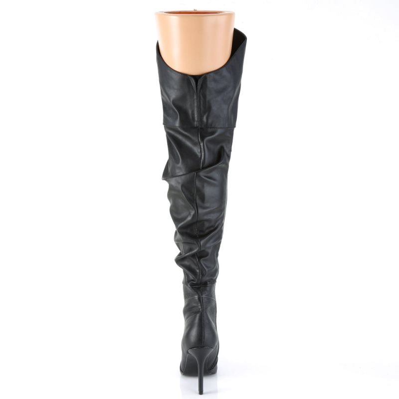 Pleaser Classique-3011 Vegan Leather Hoge Hakken Dames Zwart | OSPWY-BE