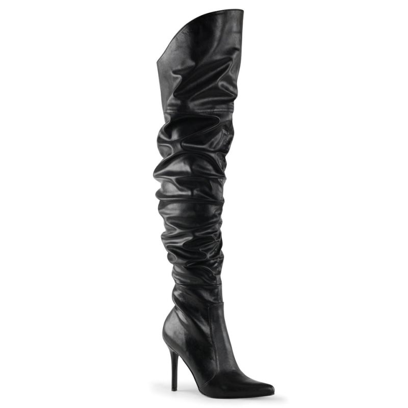 Pleaser Classique-3011 Vegan Leather Hoge Hakken Dames Zwart | OSPWY-BE