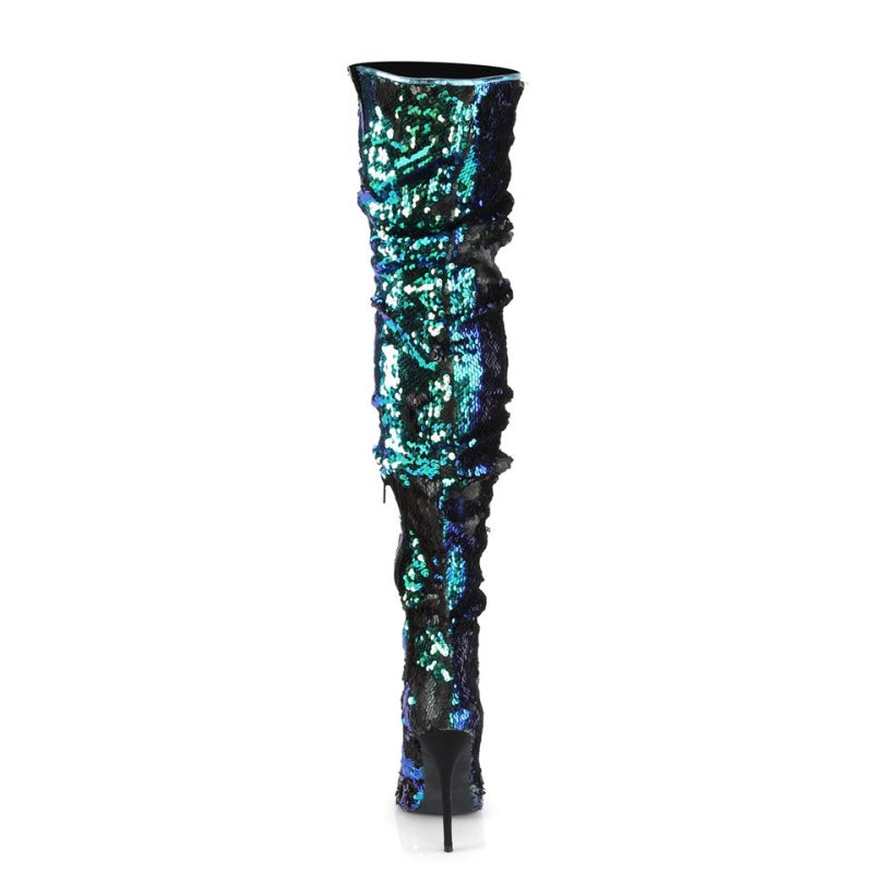 Pleaser Courtly-3011 Hoge Hakken Dames Groen | GARJO-BE
