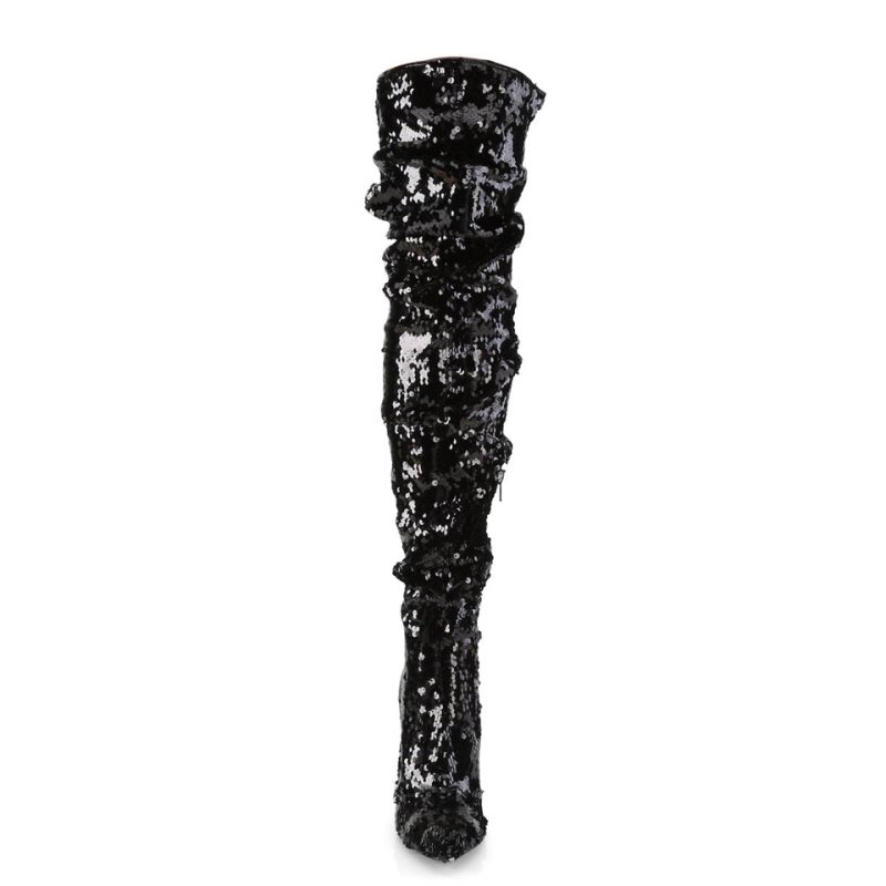 Pleaser Courtly-3011 Hoge Hakken Dames Zwart | UOQPW-BE