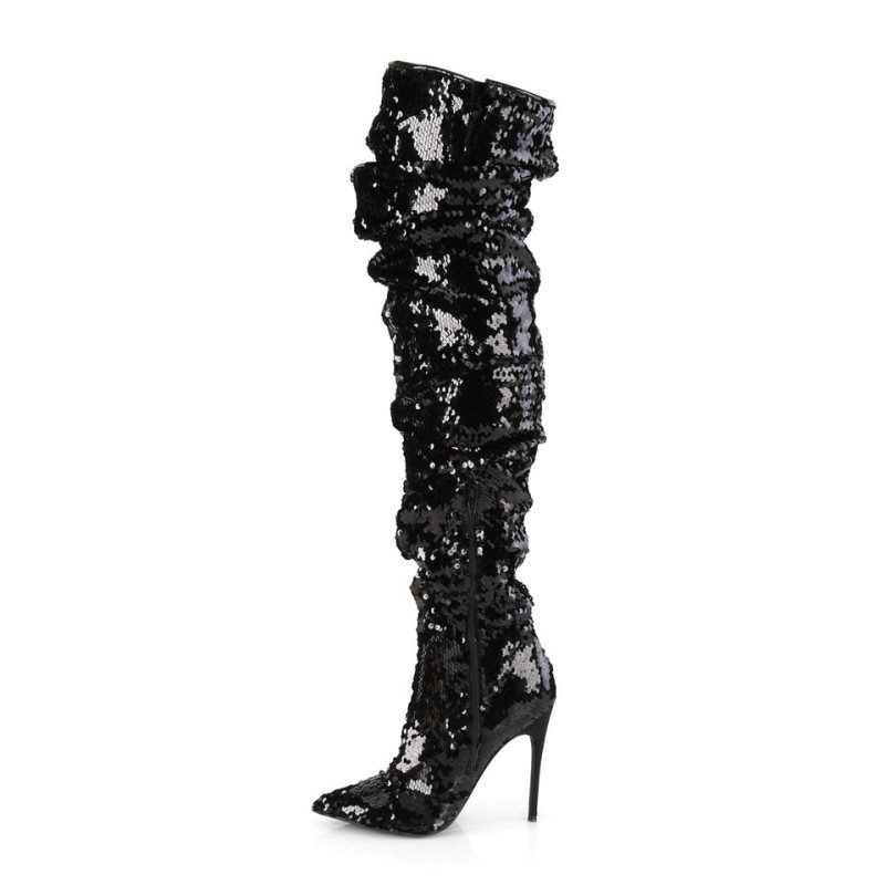 Pleaser Courtly-3011 Hoge Hakken Dames Zwart | UOQPW-BE