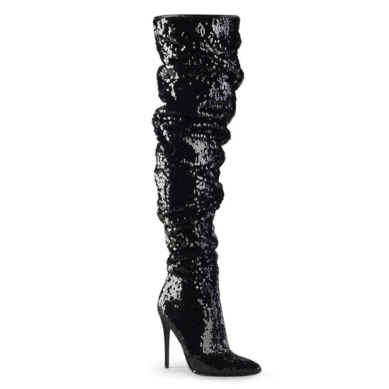 Pleaser Courtly-3011 Hoge Hakken Dames Zwart | UOQPW-BE