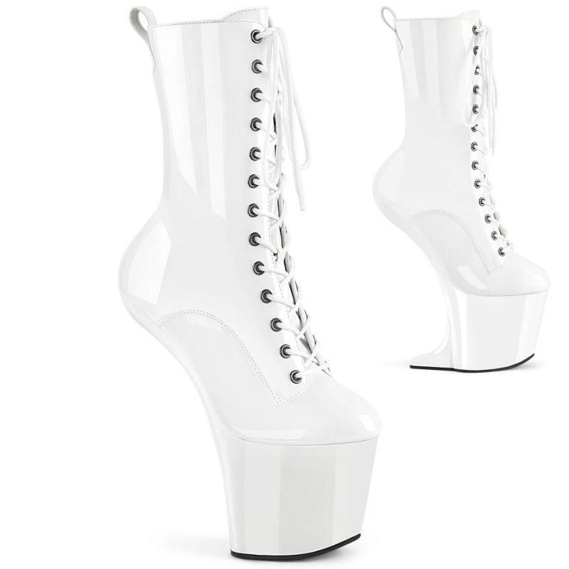 Pleaser Craze-1040 Laarzen Dames Wit | SKITM-BE