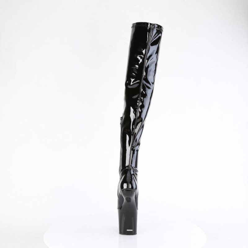 Pleaser Craze-3000 Hoge Hakken Dames Zwart | UXFBH-BE