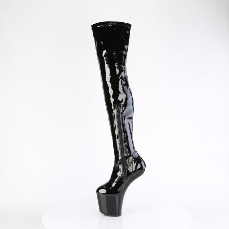 Pleaser Craze-3000 Hoge Hakken Dames Zwart | UXFBH-BE