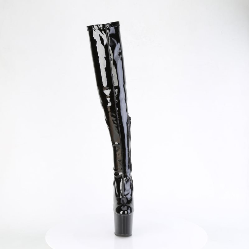 Pleaser Craze-3000 Hoge Hakken Dames Zwart | UXFBH-BE