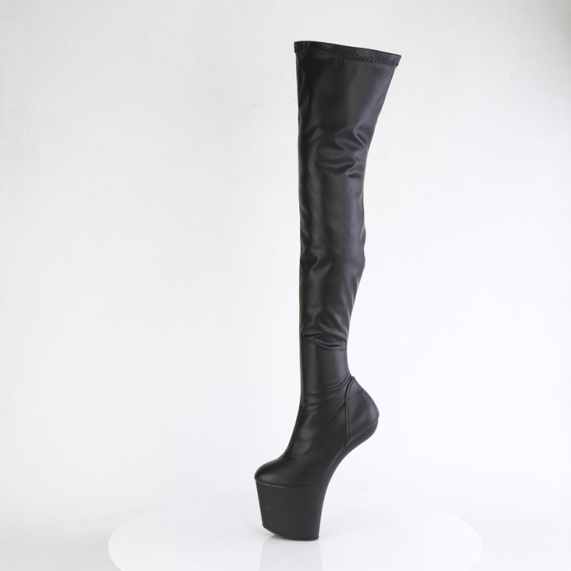 Pleaser Craze-3000 Vegan Leather Hoge Hakken Dames Zwart | SAOMF-BE