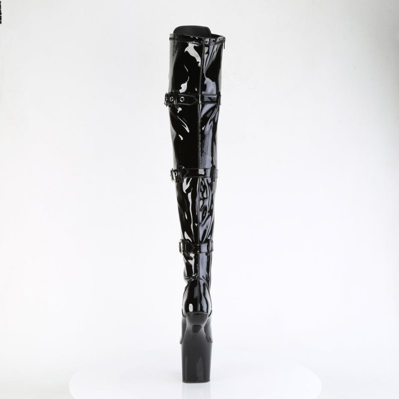 Pleaser Craze-3028 Hoge Hakken Dames Zwart | RNXUJ-BE