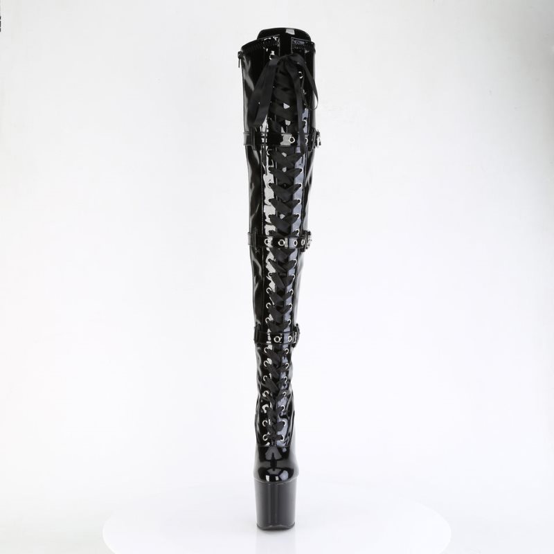 Pleaser Craze-3028 Hoge Hakken Dames Zwart | RNXUJ-BE
