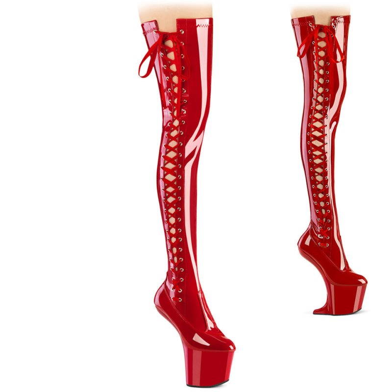 Pleaser Craze-3050 Hoge Hakken Dames Rood | OFJEY-BE