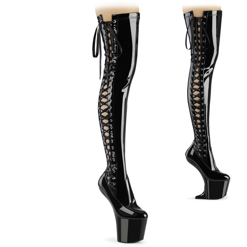 Pleaser Craze-3050 Hoge Hakken Dames Zwart | KTZLS-BE