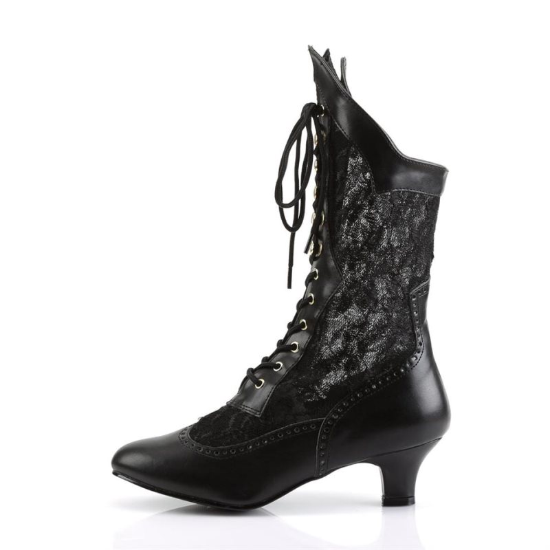 Pleaser Dame-115 Vegan Leather Laarzen Dames Zwart | EKPHL-BE