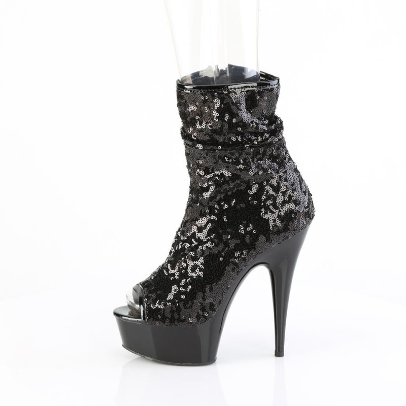 Pleaser Delight-1008SQ Laarzen Dames Zwart | ZKUEG-BE