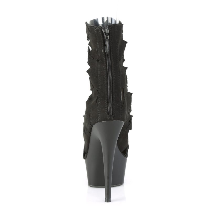 Pleaser Delight-1014 Suede Laarzen Dames Zwart | TZDGF-BE