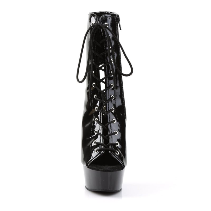 Pleaser Delight-1016 Laarzen Dames Zwart | OIZSU-BE