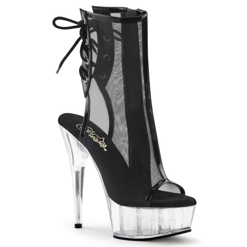 Pleaser Delight-1018MSH Laarzen Dames Zwart | FDRGQ-BE