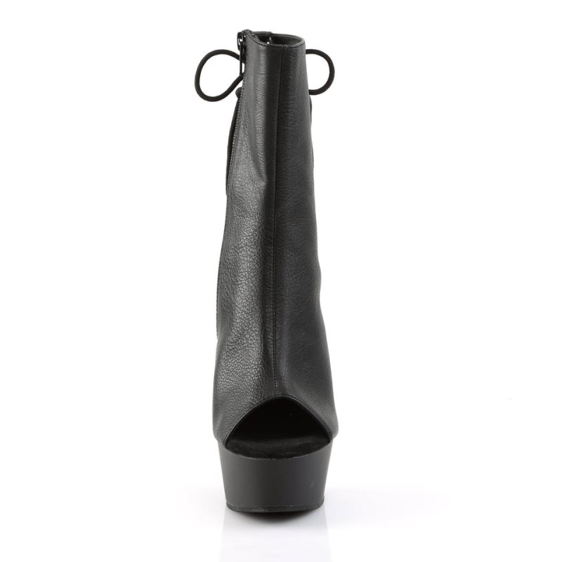 Pleaser Delight-1018 Vegan Leather Laarzen Dames Zwart | YKIDS-BE
