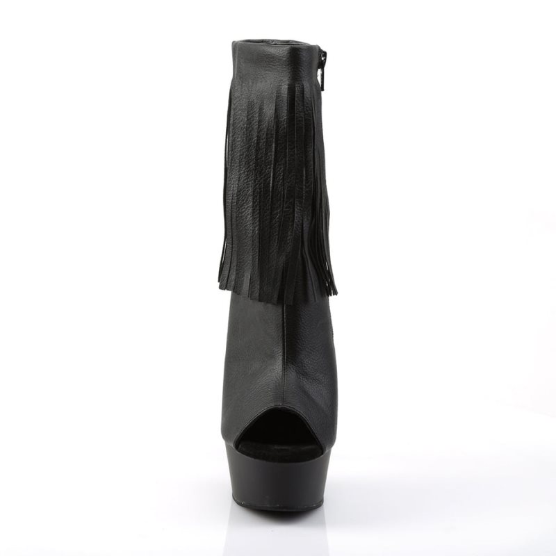 Pleaser Delight-1019 Vegan Leather Laarzen Dames Zwart | OJEZS-BE