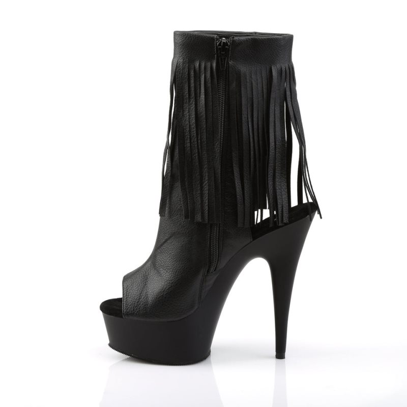 Pleaser Delight-1019 Vegan Leather Laarzen Dames Zwart | OJEZS-BE