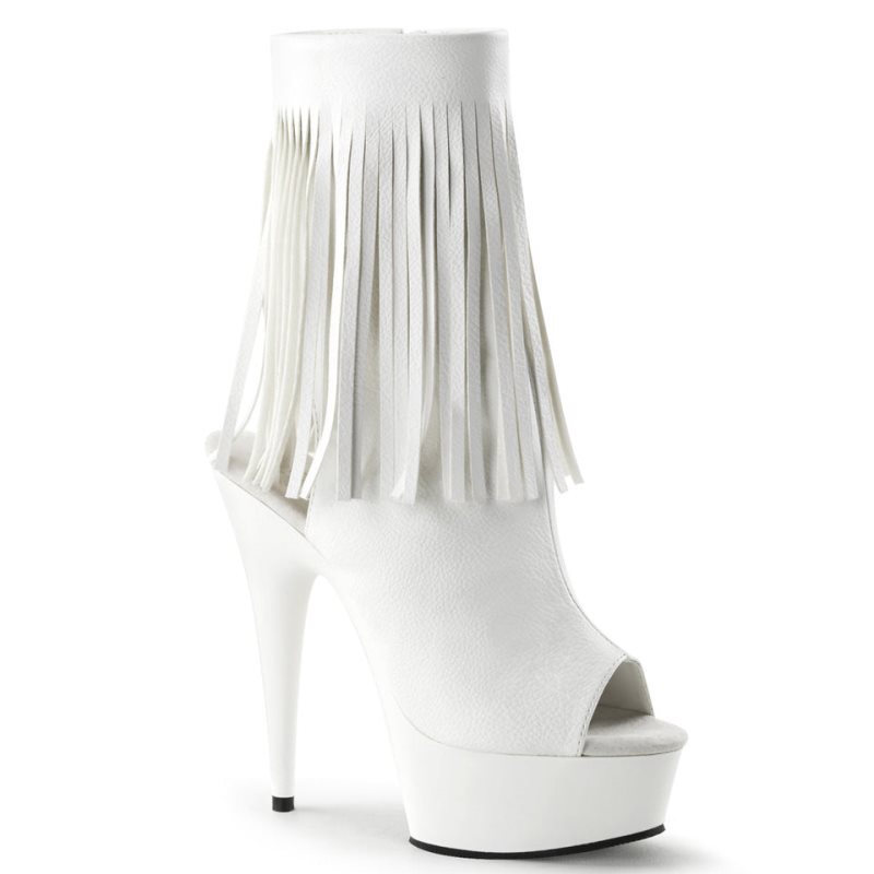 Pleaser Delight-1019 Vegan Leather Laarzen Dames Wit | KDTCN-BE
