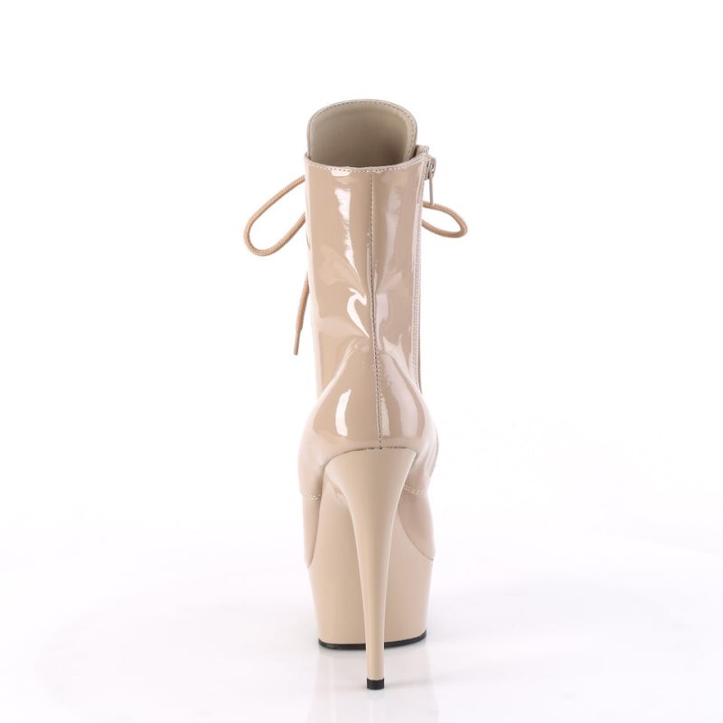 Pleaser Delight-1020 Laarzen Dames Beige | QUWYZ-BE