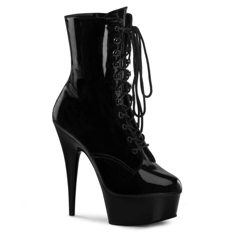 Pleaser Delight-1020 Laarzen Dames Zwart | DGXSP-BE