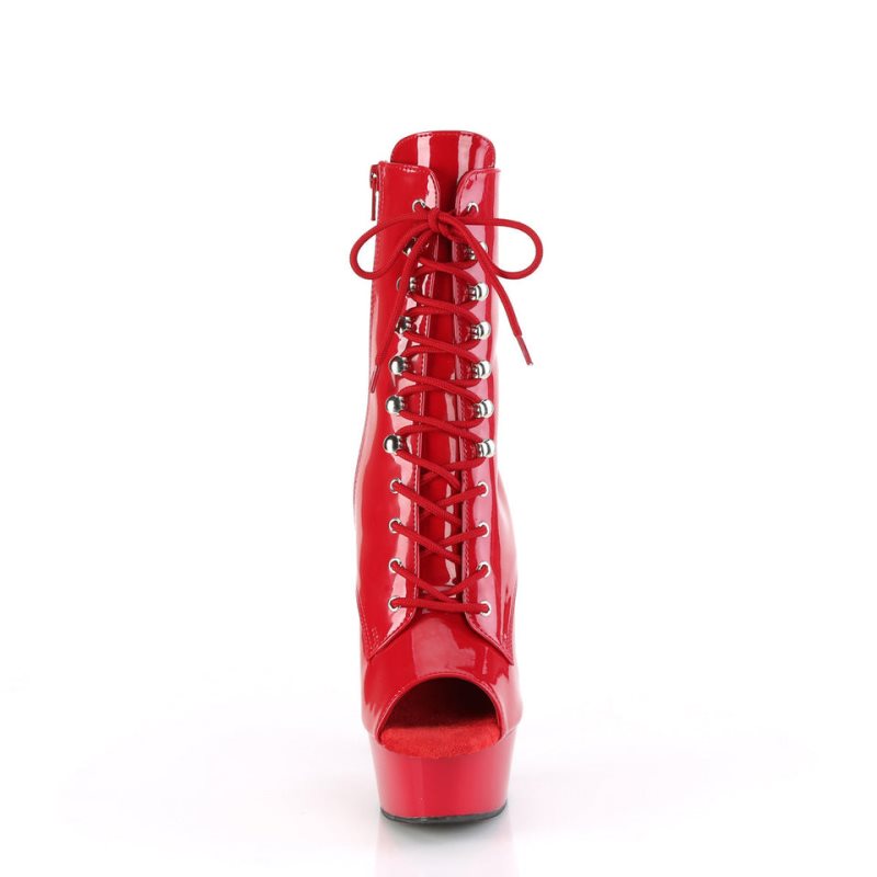 Pleaser Delight-1021 Laarzen Dames Rood | UCKBX-BE
