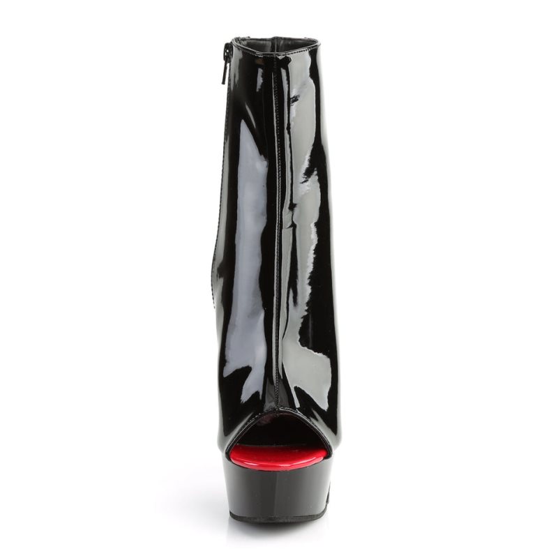 Pleaser Delight-1025 Laarzen Dames Rood Zwart | YGAJW-BE