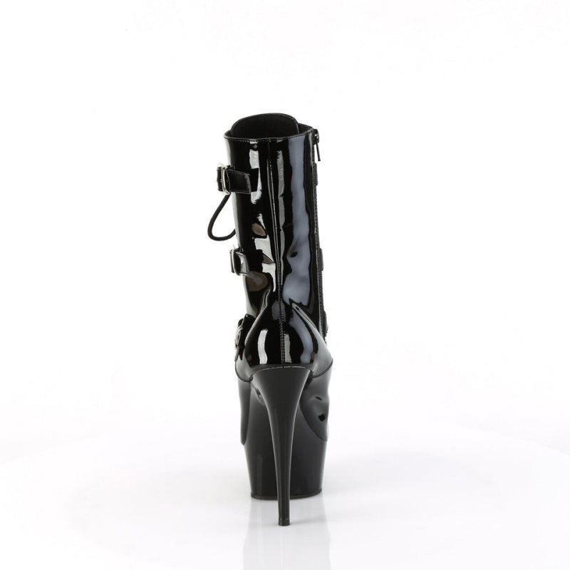 Pleaser Delight-1043 Laarzen Dames Zwart | QVRSM-BE