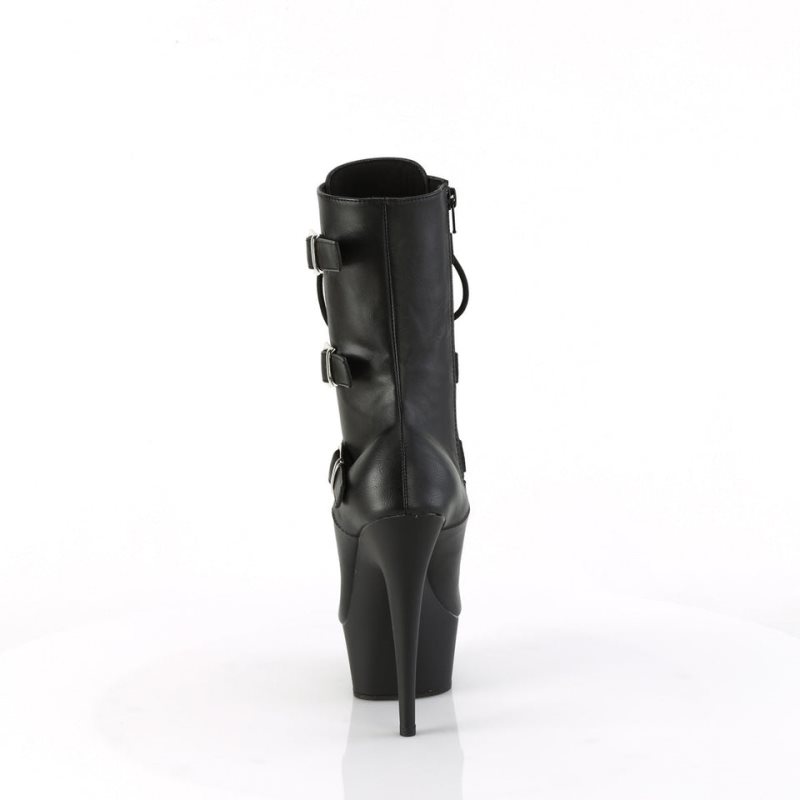 Pleaser Delight-1043 Vegan Leather Laarzen Dames Zwart | KHYNI-BE