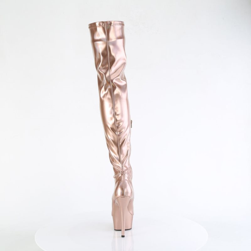 Pleaser Delight-3000HWR Hoge Hakken Dames Roze Goud | KFHGT-BE