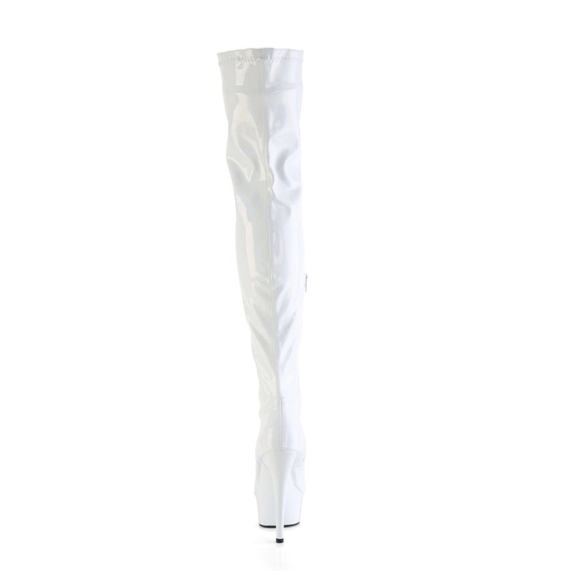 Pleaser Delight-3000HWR Hoge Hakken Dames Wit | QBTVU-BE