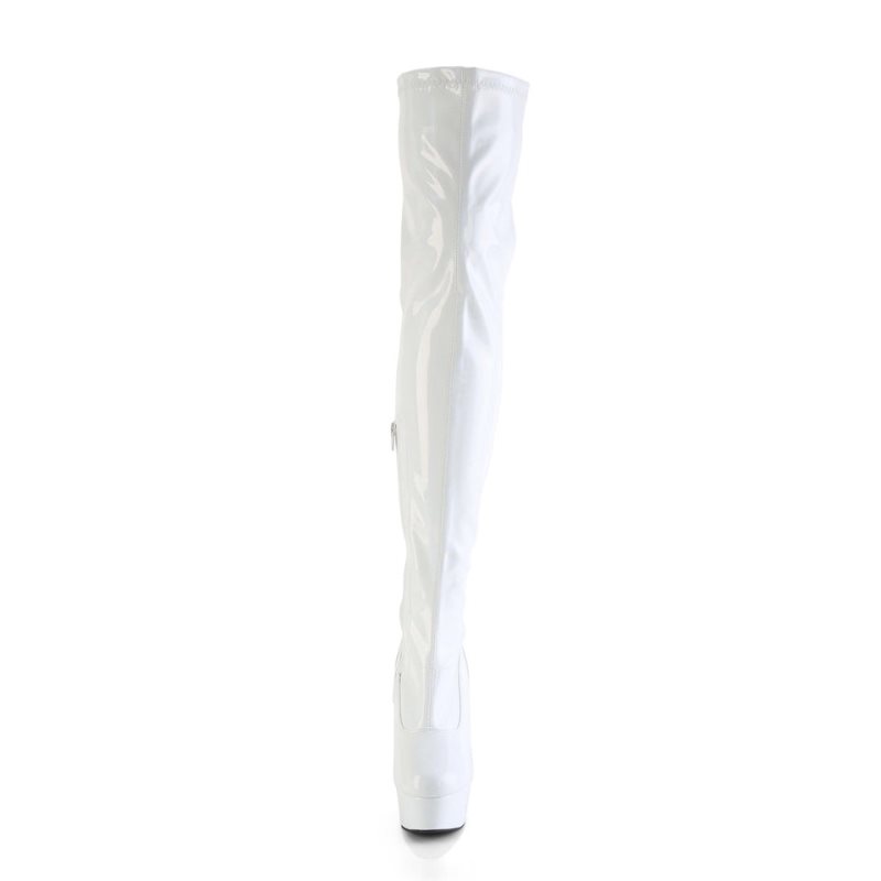 Pleaser Delight-3000HWR Hoge Hakken Dames Wit | QBTVU-BE