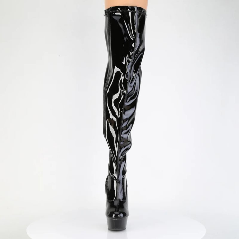Pleaser Delight-3000WCF Hoge Hakken Dames Zwart | WJVGA-BE