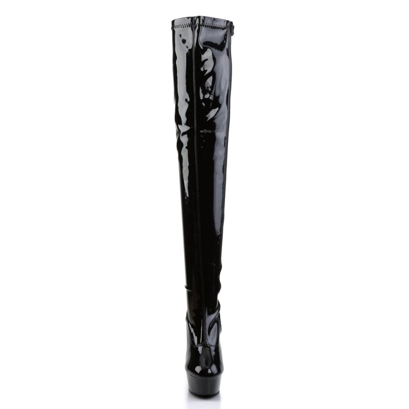 Pleaser Delight-3000 Hoge Hakken Dames Zwart | ARMGF-BE