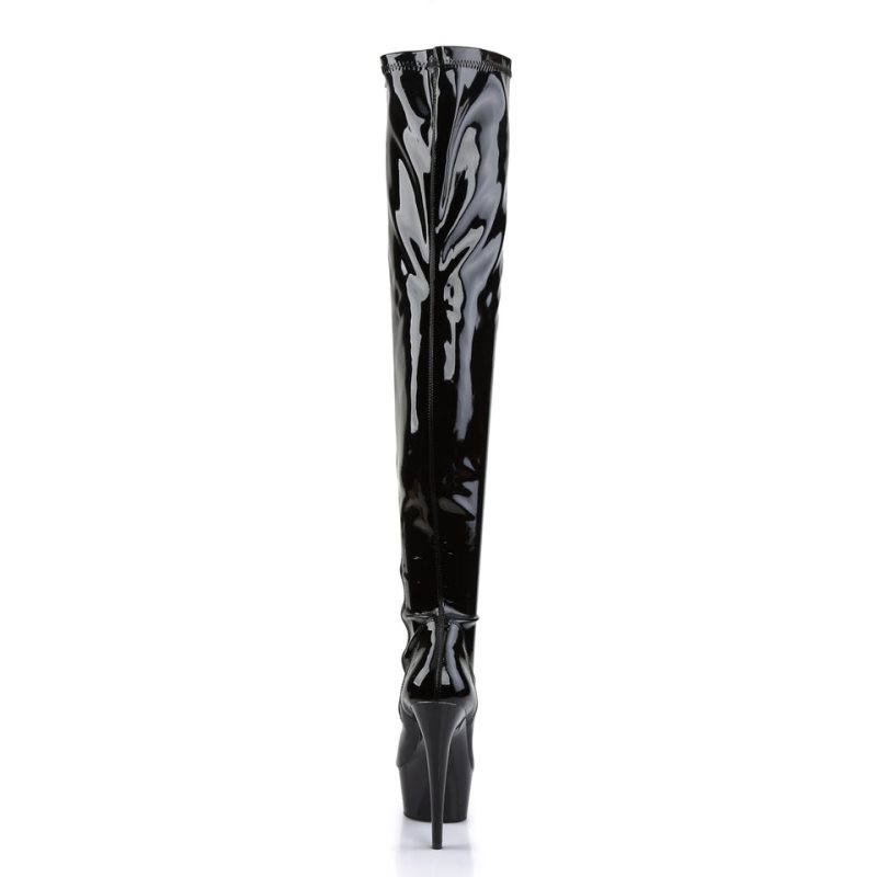 Pleaser Delight-3000 Hoge Hakken Dames Zwart | ARMGF-BE