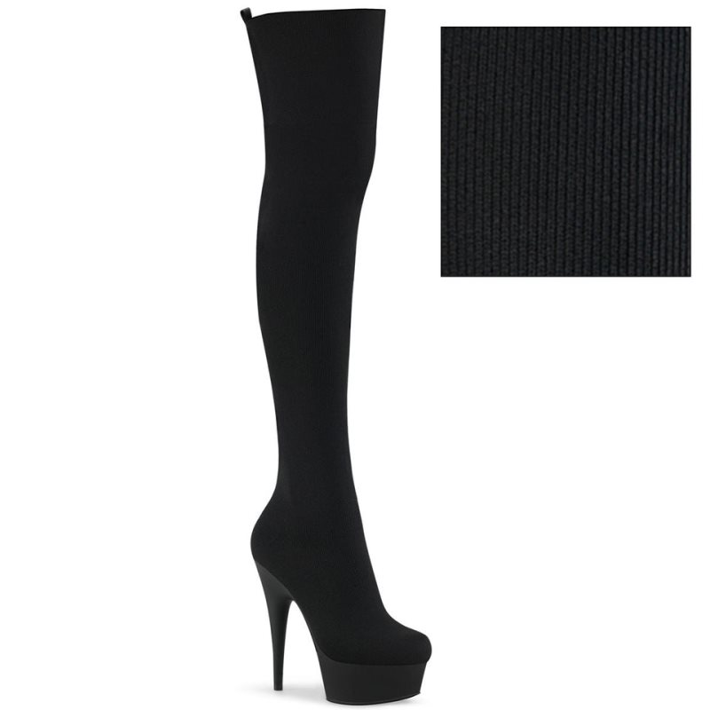 Pleaser Delight-3002-1 Hoge Hakken Dames Zwart | UATYO-BE