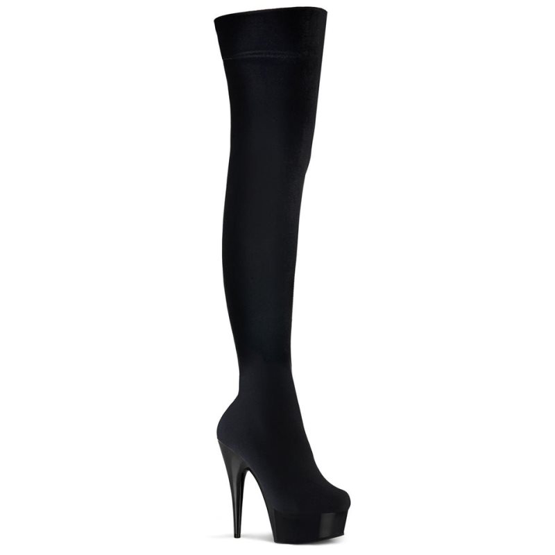 Pleaser Delight-3002 Hoge Hakken Dames Zwart | FVKWS-BE