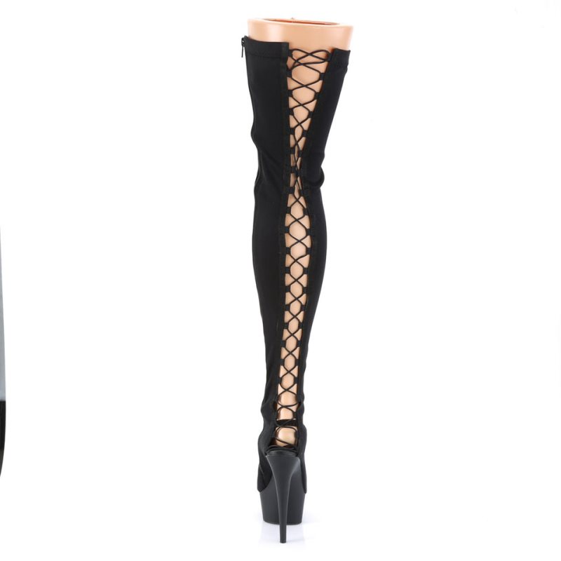 Pleaser Delight-3003 Hoge Hakken Dames Zwart | JWSZM-BE