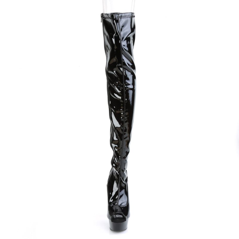 Pleaser Delight-3011 Hoge Hakken Dames Zwart | UMNOB-BE
