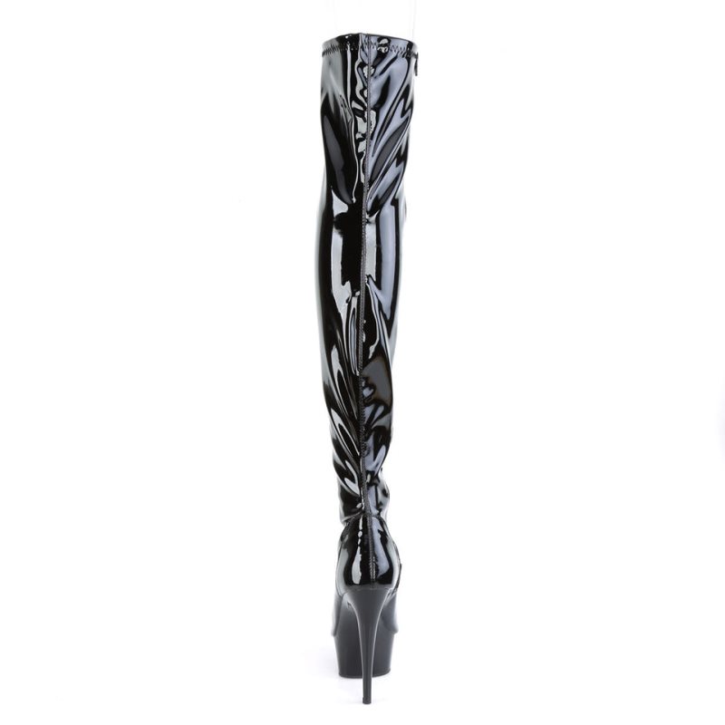 Pleaser Delight-3011 Hoge Hakken Dames Zwart | UMNOB-BE