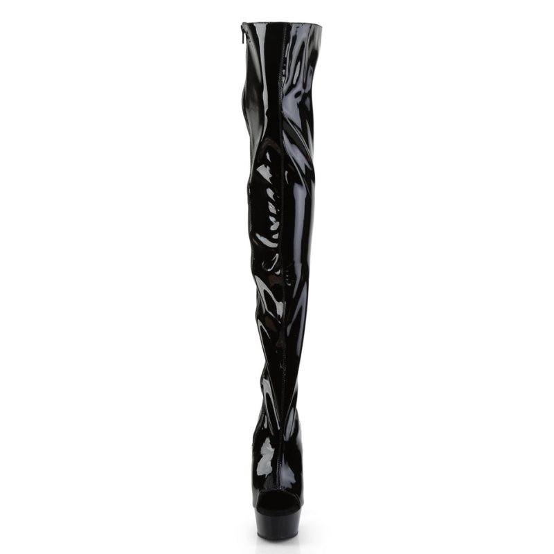 Pleaser Delight-3017 Hoge Hakken Dames Zwart | KUHTC-BE