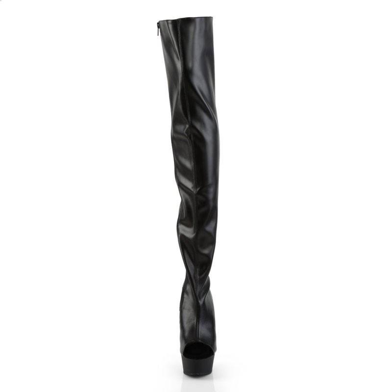 Pleaser Delight-3017 Vegan Leather Hoge Hakken Dames Zwart | QFOSL-BE